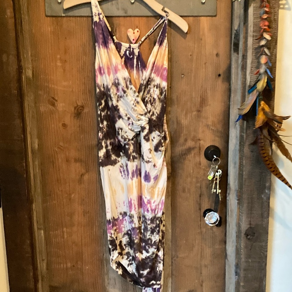 YFB Young and Fabulous Tie-Dye MIDI dress Asymmetrical hemline Summer Fun